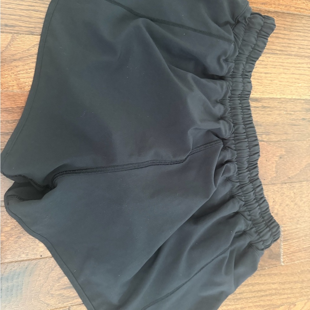 Women's Black Athletic Running Shorts with Elastic Waist